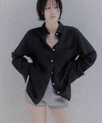 MEMUA Overline Tencel Linen Shirt (Black)