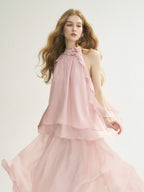 sincethen Peach pink halterneck blouse