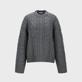 YCH CABLE-KNIT JUMPER MELANGE GREY (W23KT807MG)