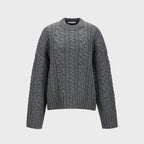YCH CABLE-KNIT JUMPER MELANGE GREY (W23KT807MG)