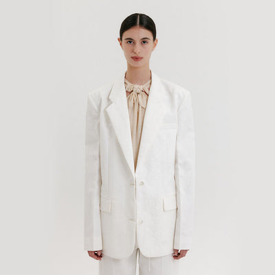 Single-Breasted Blazer - Ivory