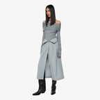 YCH HIGH-WAIST CORSET-STYLE SKIRT GREY (F24SK5081GY)