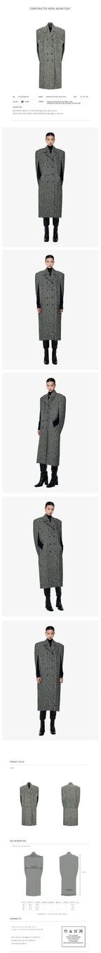 YCH CONSTRUCTED WOOL-BLEND COAT SEPIA (F24OT0062SP)