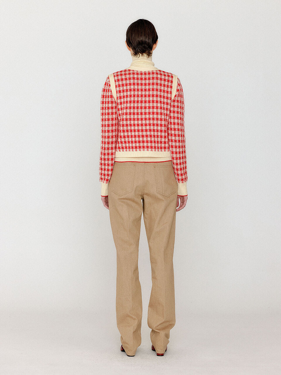 EENK EENK VITA Gingham Check Knit Vest - Red/Ivory