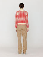EENK EENK VITA Gingham Check Knit Vest - Red/Ivory