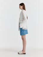 EENK YESSY Jacquard Denim Shorts - Blue