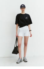 DUNST UNISEX HEART D LOGO T-SHIRT BLACK_UDTS6B140BK