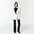 YCH LAYERED DOUBLE-BREASTED JACKET IVORY (F23JK105IV)