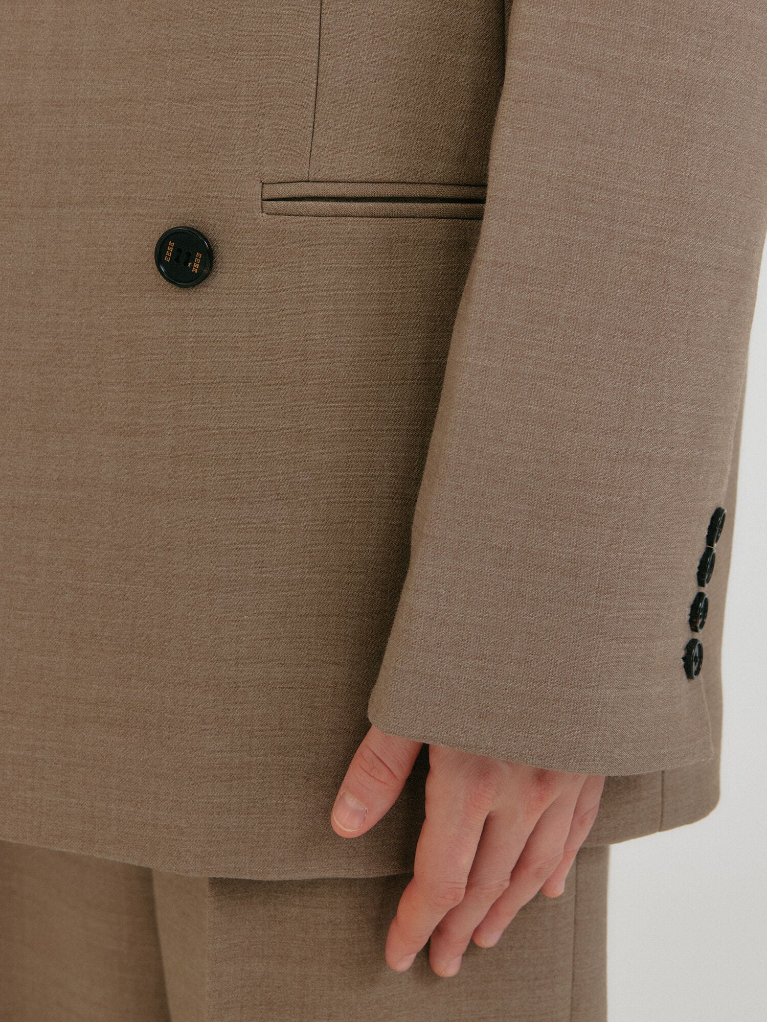 EENK ZELL Single-Breasted Blazer - Beige