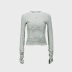 YCH RUCHED TOP MELANGE GREY (F23TO901MG)
