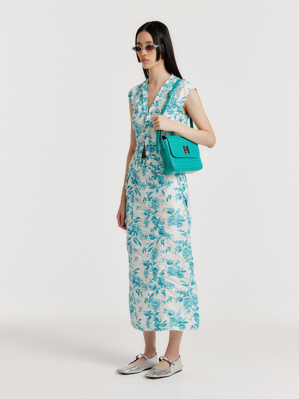 EENK YUNITA Floral Midi Skirt - Blue