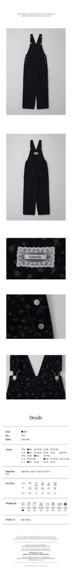 rolarola rolarola Flower Corduroy Overall Pants Black