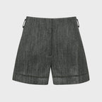 YCH HERRINGBONE HIDDEN BOTTON SHORTS GREY (W24PT5072GY)