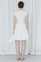 SINOON Round Shirring T-Shirt (White)