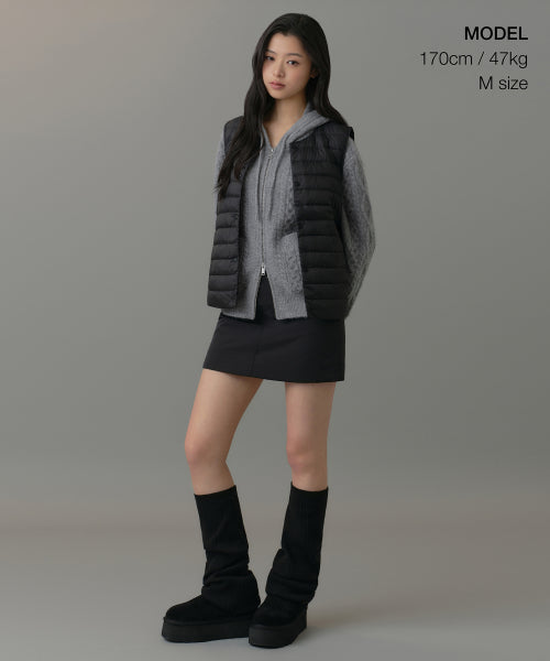 MUSINSA STANDARD WOMAN MUSINSA STANDARD WOMAN Padded Jacket Women's Transform Round Neck Light Down Vest [Black]