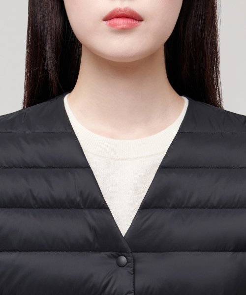 MUSINSA STANDARD WOMAN MUSINSA STANDARD WOMAN Padded Jacket Women's Transform Round Neck Light Down Vest [Black]