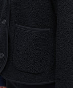 MUSINSA STANDARD WOMAN MUSINSA STANDARD WOMAN Fleece Collarless Jacket Black