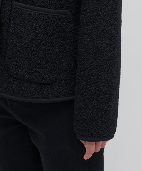 MUSINSA STANDARD WOMAN MUSINSA STANDARD WOMAN Fleece Collarless Jacket Black