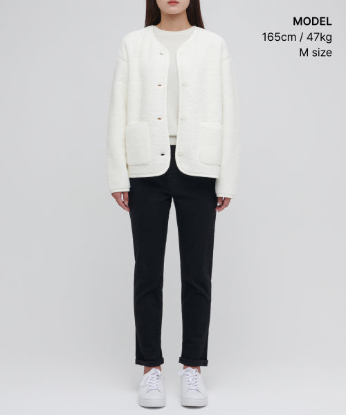 MUSINSA STANDARD WOMAN MUSINSA STANDARD WOMAN Fleece Collarless Jacket (Size M)