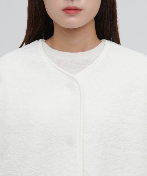 MUSINSA STANDARD WOMAN MUSINSA STANDARD WOMAN Fleece Collarless Jacket (Size M)