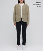 MUSINSA STANDARD WOMAN MUSINSA STANDARD WOMAN Fleece Collarless Jacket Beige