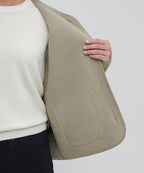 MUSINSA STANDARD WOMAN MUSINSA STANDARD WOMAN Fleece Collarless Jacket Beige