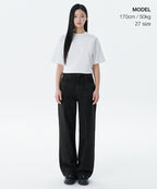 MUSINSA STANDARD WOMAN MUSINSA STANDARD WOMAN Women's Wide Denim Pants (Washed Black)