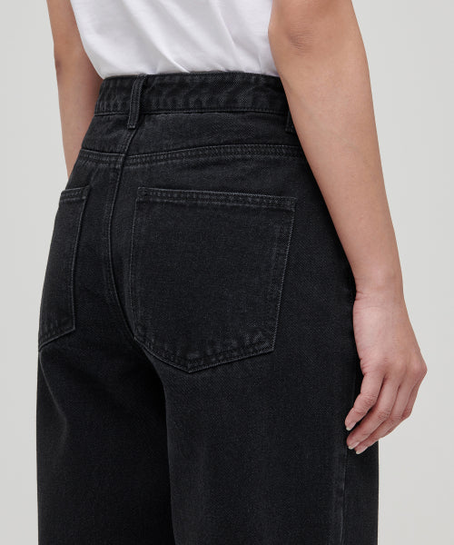 MUSINSA STANDARD WOMAN MUSINSA STANDARD WOMAN Women's Wide Denim Pants (Washed Black)