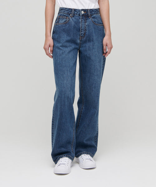 MUSINSA STANDARD WOMAN MUSINSA STANDARD WOMAN Women's Wide Denim Pants [Medium Indigo]