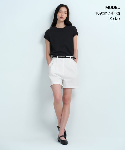 MUSINSA STANDARD WOMAN MUSINSA STANDARD WOMAN Relaxed Fit Crew Neck T-Shirt (Black)