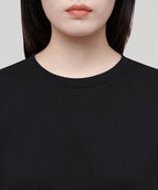 MUSINSA STANDARD WOMAN MUSINSA STANDARD WOMAN Relaxed Fit Crew Neck T-Shirt (Black)