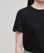 MUSINSA STANDARD WOMAN MUSINSA STANDARD WOMAN Relaxed Fit Crew Neck T-Shirt (Black)