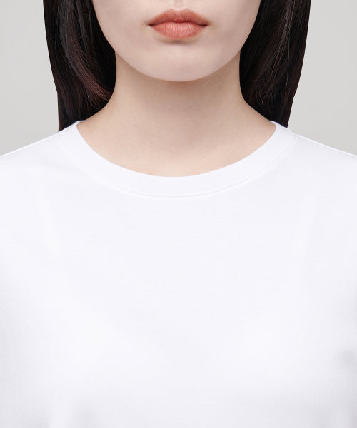 MUSINSA STANDARD WOMAN MUSINSA STANDARD WOMAN Women's Crew Neck Crop T-Shirt (White)