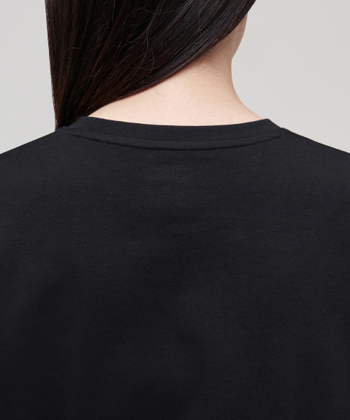 MUSINSA STANDARD WOMAN MUSINSA STANDARD WOMAN Crew Neck Crop T-Shirt (Black)