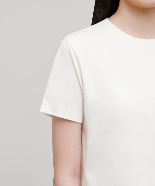 MUSINSA STANDARD WOMAN MUSINSA STANDARD WOMAN Crew Neck Crop T-Shirt (Cream)