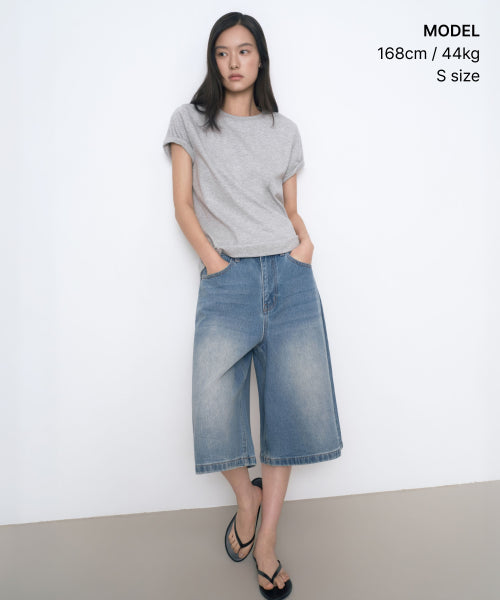 MUSINSA STANDARD WOMAN MUSINSA STANDARD WOMAN Women's Basic Crew Neck T-Shirt [Medium Gray]