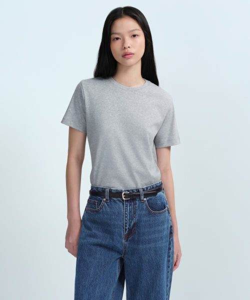 MUSINSA STANDARD WOMAN MUSINSA STANDARD WOMAN Women's Basic Crew Neck T-Shirt [Medium Gray]