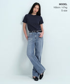 MUSINSA STANDARD WOMAN MUSINSA STANDARD WOMAN Basic Crew Neck T-Shirt Dark Navy