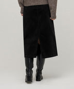MUSINSA STANDARD WOMAN MUSINSA STANDARD WOMAN Corduroy Midi Skirt Black