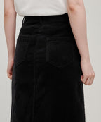 MUSINSA STANDARD WOMAN MUSINSA STANDARD WOMAN Corduroy Midi Skirt Black