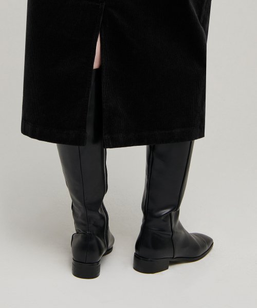 MUSINSA STANDARD WOMAN MUSINSA STANDARD WOMAN Corduroy Midi Skirt Black
