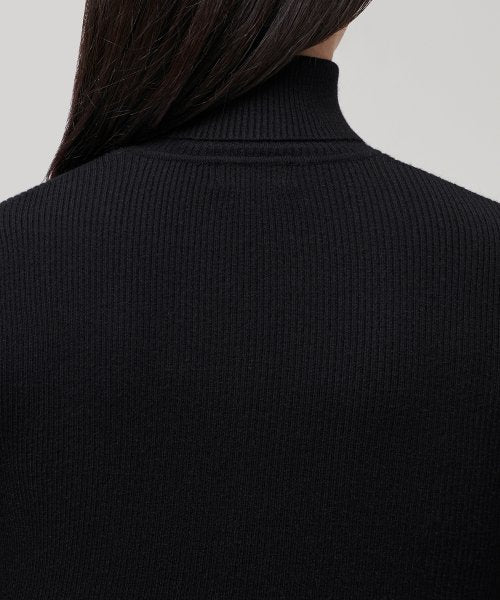 MUSINSA STANDARD WOMAN MUSINSA STANDARD WOMAN Women's Ribbed Slim Turtleneck Knit Black