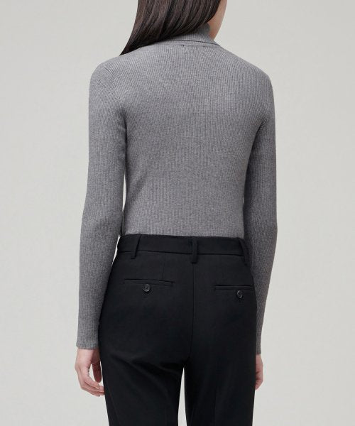 MUSINSA STANDARD WOMAN MUSINSA STANDARD WOMAN Women's Ribbed Slim Turtleneck Knit Medium Gray