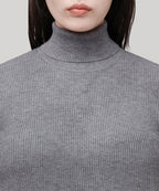 MUSINSA STANDARD WOMAN MUSINSA STANDARD WOMAN Women's Ribbed Slim Turtleneck Knit Medium Gray