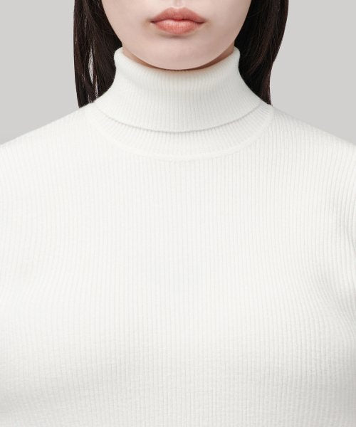 MUSINSA STANDARD WOMAN MUSINSA STANDARD WOMAN Women's Ribbed Slim Turtleneck Knit [Size M]
