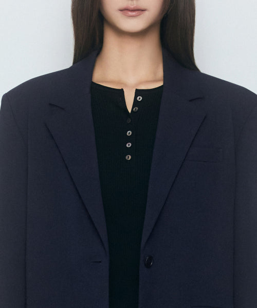 MUSINSA STANDARD WOMAN MUSINSA STANDARD WOMAN Women's Oversized Blazer [Navy]