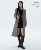 MUSINSA STANDARD WOMAN MUSINSA STANDARD WOMAN Cashmere Blend Chester Long Coat [Medium Gray]