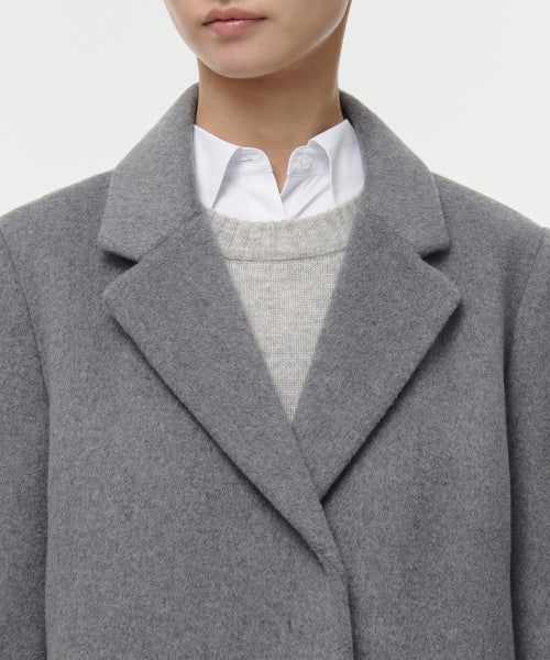MUSINSA STANDARD WOMAN MUSINSA STANDARD WOMAN Cashmere Blend Chester Long Coat [Medium Gray]
