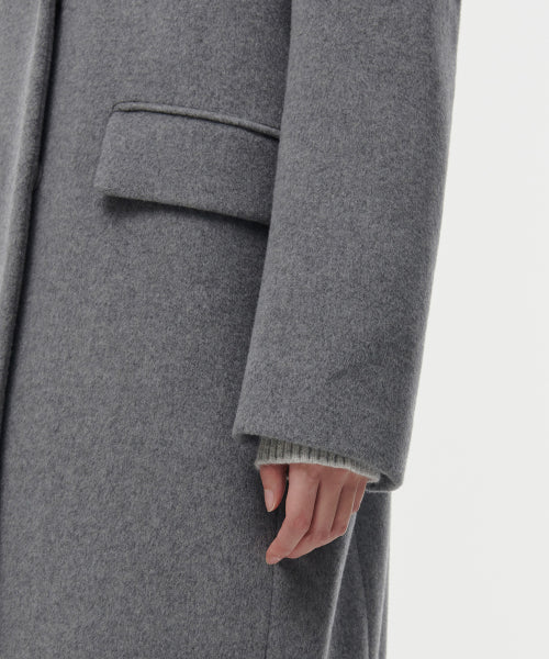 MUSINSA STANDARD WOMAN MUSINSA STANDARD WOMAN Cashmere Blend Chester Long Coat [Medium Gray]