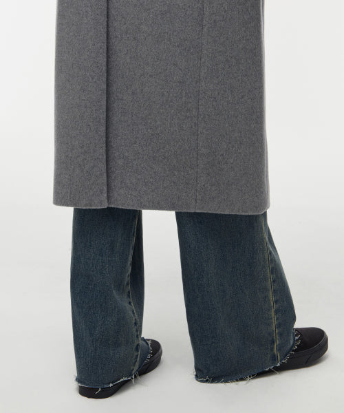 MUSINSA STANDARD WOMAN MUSINSA STANDARD WOMAN Cashmere Blend Chester Long Coat [Medium Gray]